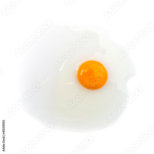 Fresh raw chicken eggs isolated on white background.