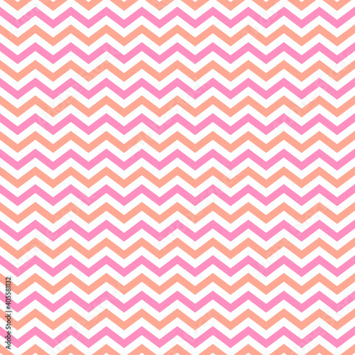 Zigzag pink, white seamless pattern. Geometric Happy Valentine background. Print cloth, label, cover, card, website, wrapper. © Iryna