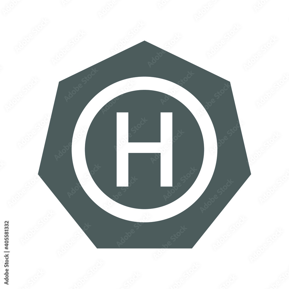 Obraz premium Hospital sign icon. Gray Vector graphics.