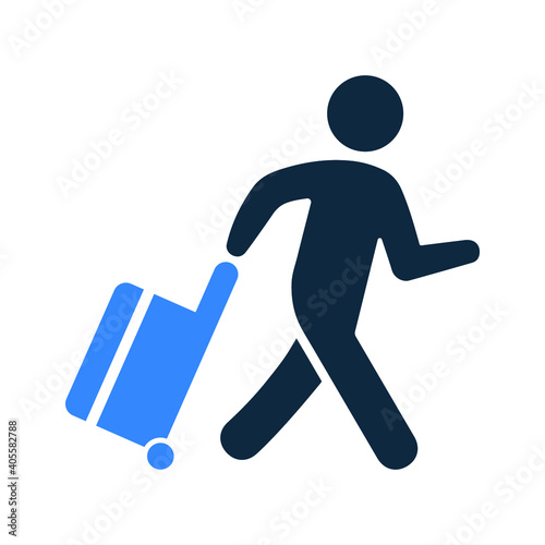 Luggage, bag, travel, passenger icon.  Glyph vector isolated on a white background.