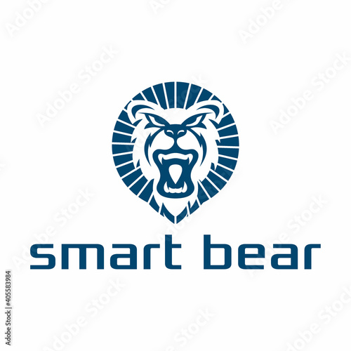 .bear logo modern design vector with modern smart bear head concept style, for printing badges, emblems and t-shirts. bear head illustration.