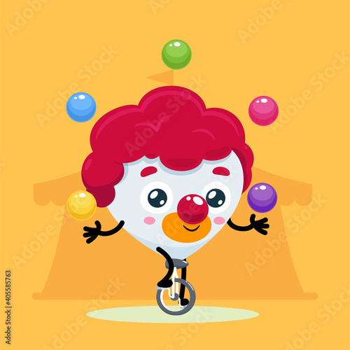Love dress like a clown. Isolated Vector Illustration