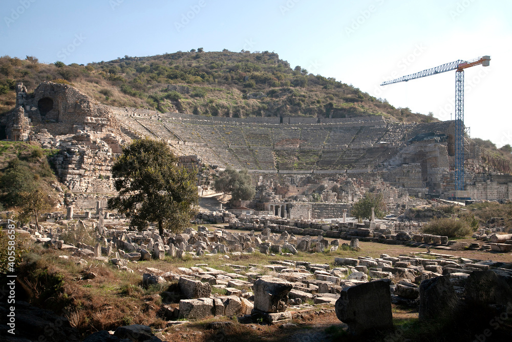 Amphitheater in ancient Ephesus, Turkey