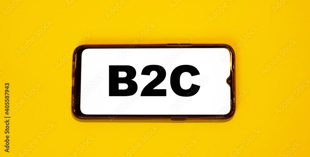 On an electronic device business text - B2C On an electronic device business text - B2C