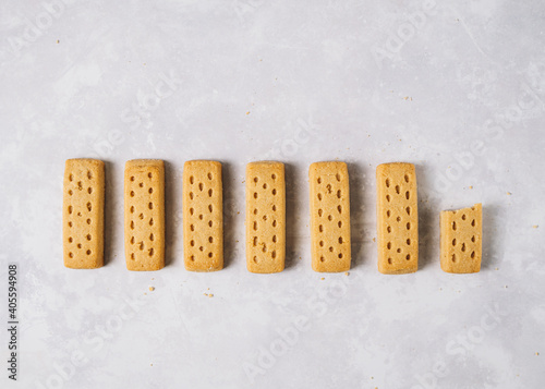 shortbread cookies on a grey background