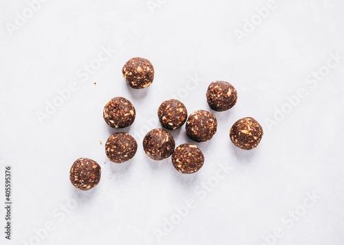 Protein energy balls chocolate nuts snack