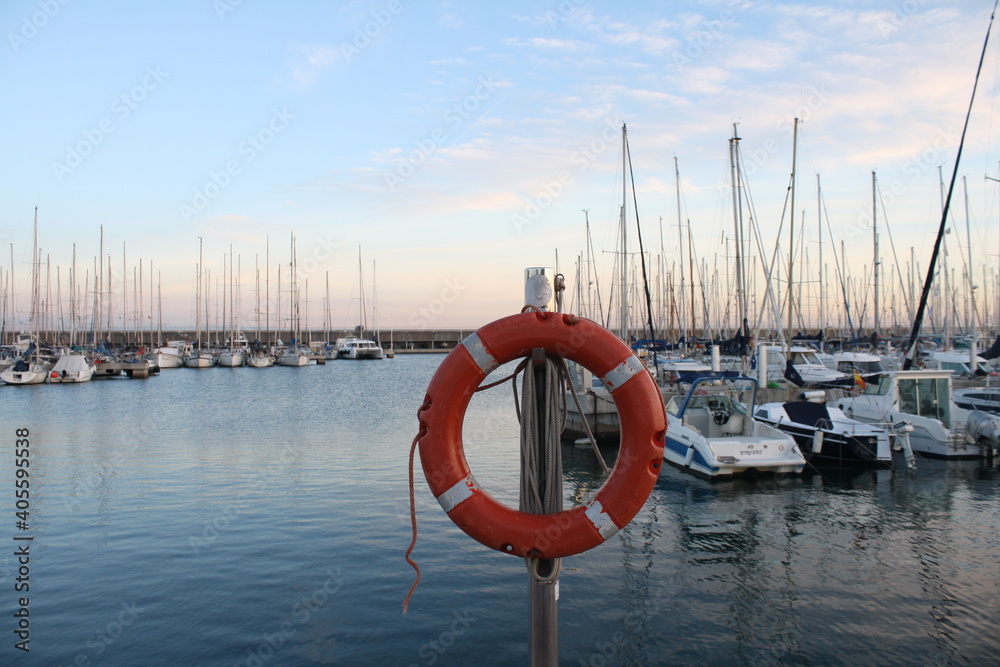 life buoy in the harbor