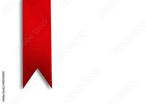 Free Download Red ribbon bookmark. Silk ribbon. White isolated background. High resolution, macro photography.  - GFXLoad