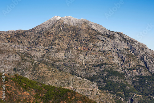 Summit of Torrecilla in the Sierra de las Nieves National Park in the Ronda Sierra, Malaga. Spain