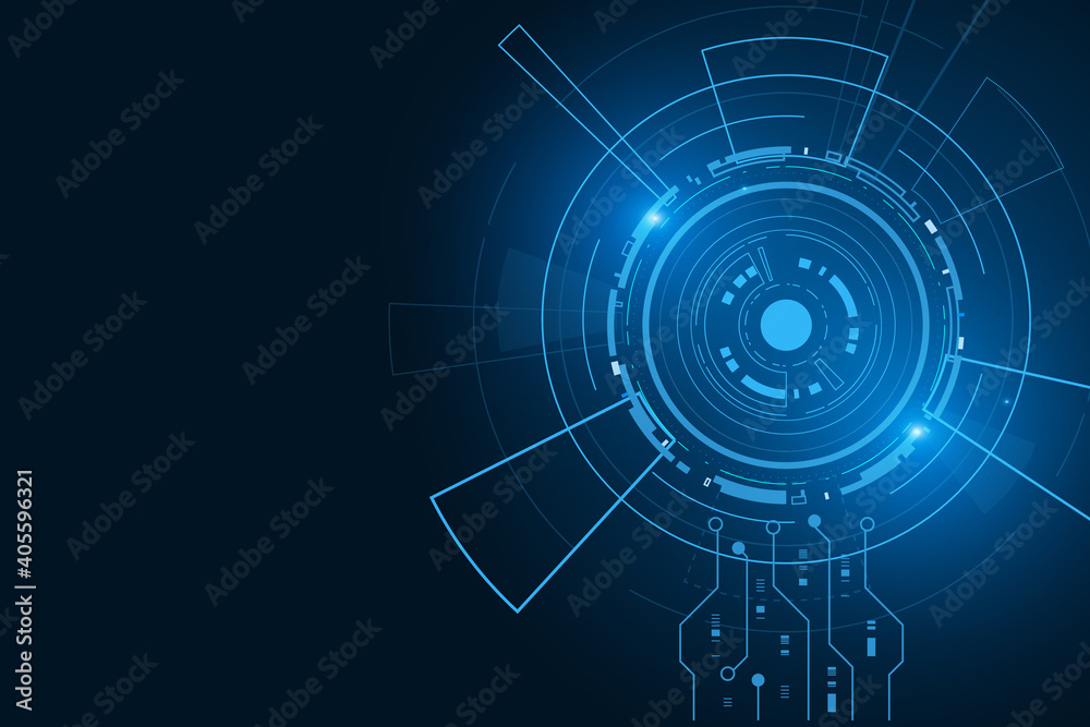 Sci fi futuristic user interface, HUD, Technology abstract background , Vector illustration.	
