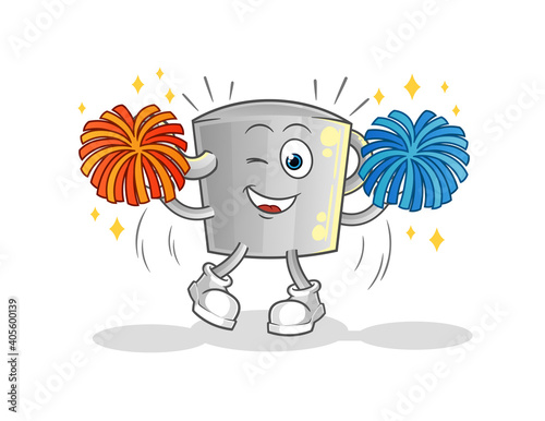 watering can cheerleader cartoon. cartoon mascot vector