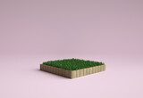 green grass podium product stand
