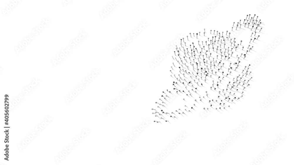 3d rendering of nails in shape of symbol of Saturn with shadows isolated on white background 3d rendering of nails in shape of symbol of Saturn with shadows isolated on white background