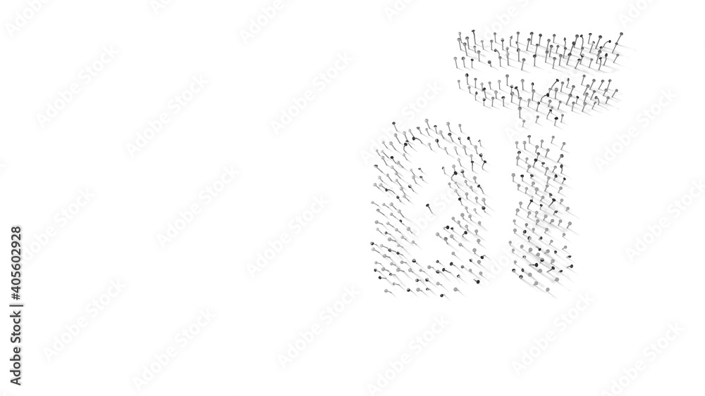 3d rendering of nails in shape of symbol of razor with shadows isolated on white background 3d rendering of nails in shape of symbol of razor with shadows isolated on white background