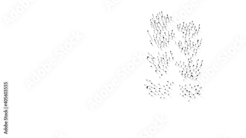 3d rendering of nails in shape of symbol of lavender with shadows isolated on white background