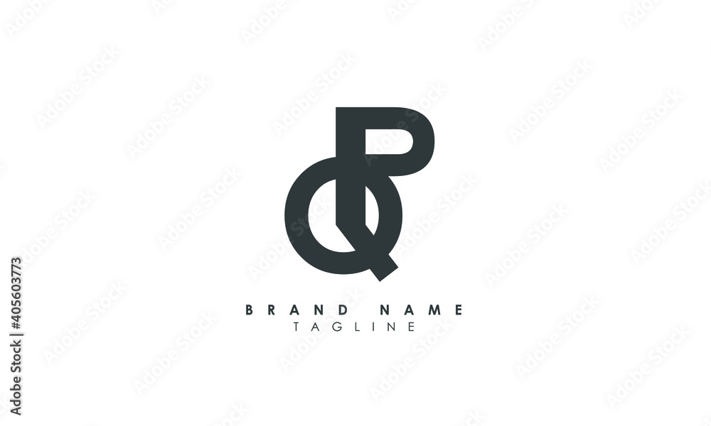 Obraz premium Alphabet letters Initials Monogram logo PQ, QP, P and Q, Alphabet Letters PQ minimalist logo design in a simple yet elegant font, Unique modern creative minimal circular shaped fashion brands