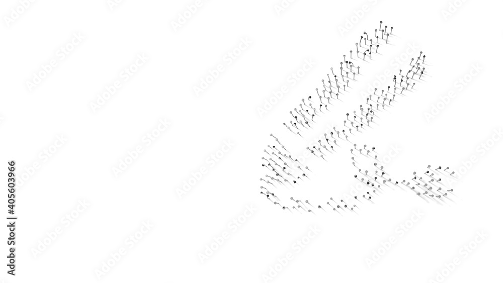 3d rendering of nails in shape of symbol of hair straightener with shadows isolated on white background 3d rendering of nails in shape of symbol of hair straightener with shadows isolated on white background