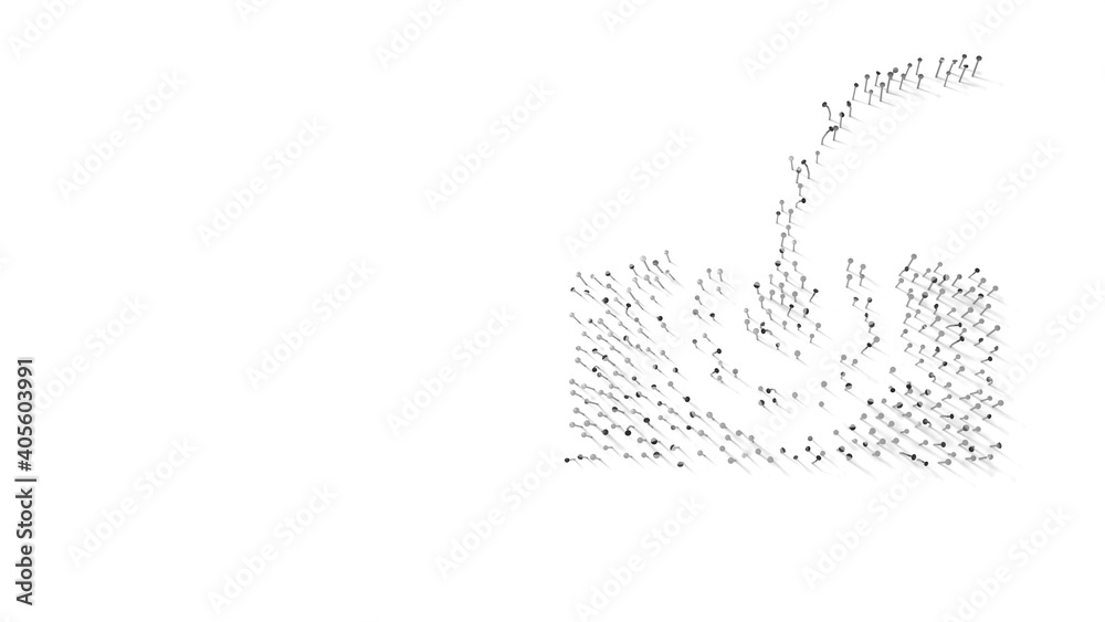 3d rendering of nails in shape of symbol of hair with shadows isolated on white background 3d rendering of nails in shape of symbol of hair with shadows isolated on white background