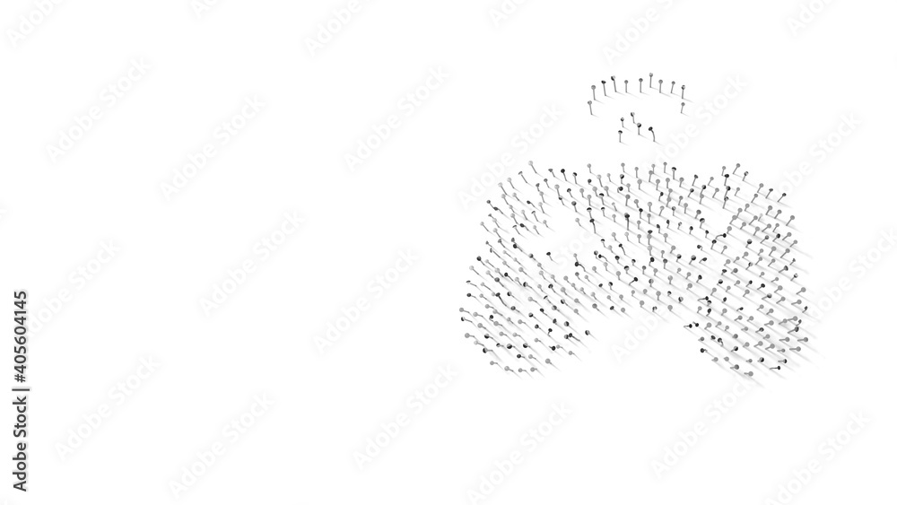 3d rendering of nails in shape of symbol of gamepad with shadows isolated on white background 3d rendering of nails in shape of symbol of gamepad with shadows isolated on white background