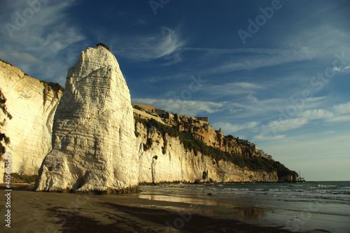 The famous Pizzomunno monolith located on the Castello beach in Vieste. Puglia - Italy