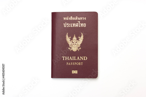 Thai passport on white background