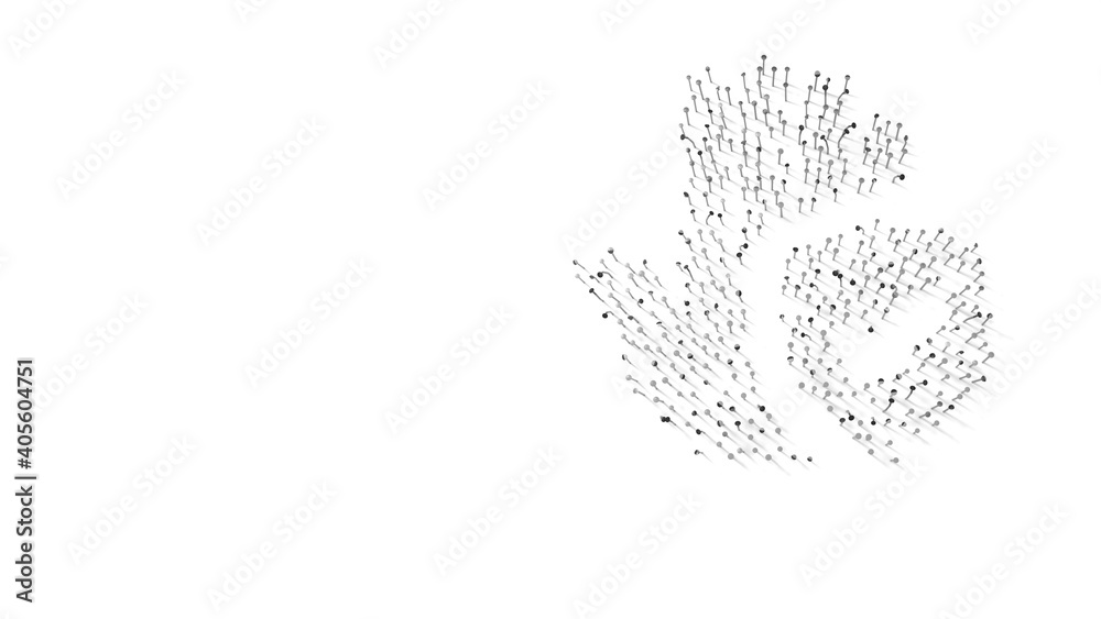 3d rendering of nails in shape of symbol of clean hand with shadows isolated on white background 3d rendering of nails in shape of symbol of clean hand with shadows isolated on white background