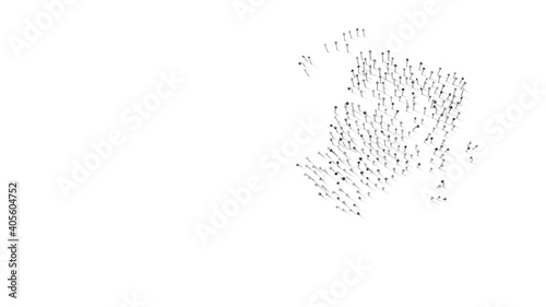 3d rendering of nails in shape of symbol of cleaning with shadows isolated on white background