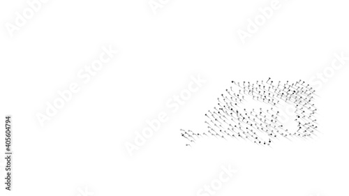 3d rendering of nails in shape of symbol of caravan with shadows isolated on white background