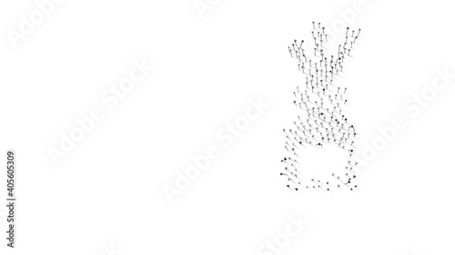 3d rendering of nails in shape of symbol of air freshener with shadows isolated on white background