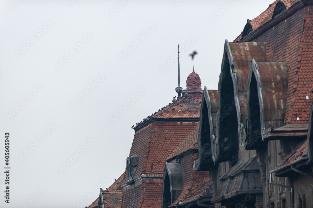 Details of old roofs of historic buildings