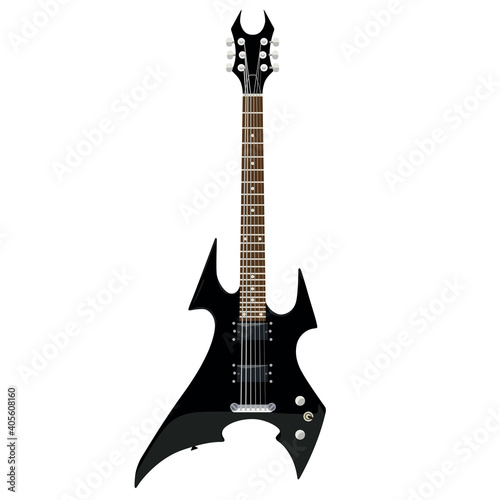 Brutal electric guitar on an isolated white background.  Guitar for rock artist