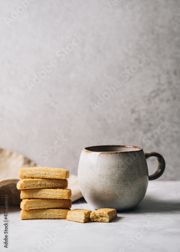 Pile of biscuits with Scandinavian mug