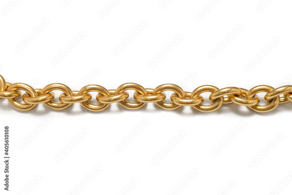 Fototapeta premium Golden chain isolated on white background.