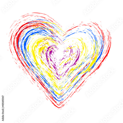 Heart for Valentine's Day, Mother's Day, wedding. Vector illustration on isolated white background. Festive decoration of postcards, banners, invitations.