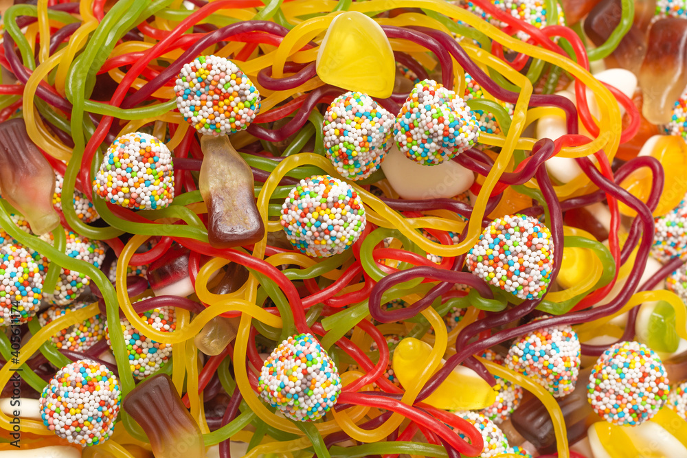 Tasty jelly sweets. Top view. Tasty jelly sweets. Top view.