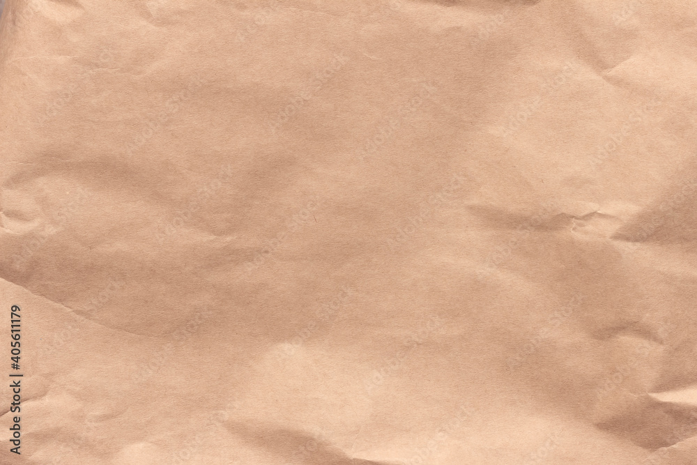 Texture of crumpled light brown craft paper. Texture of crumpled light brown craft paper.