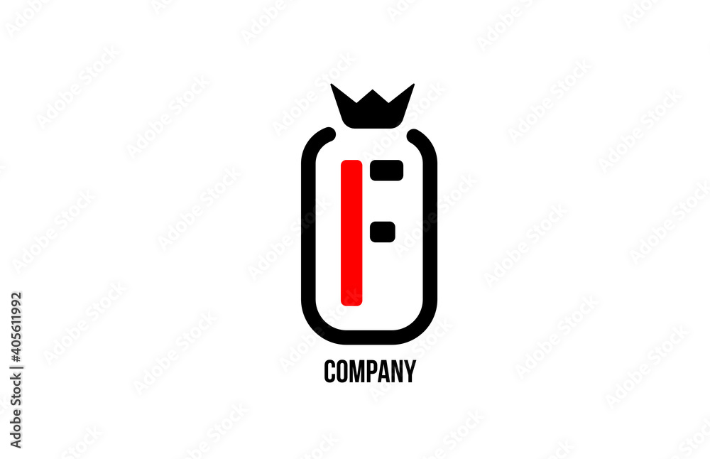 F black white crown alphabet letter logo for company and corporate. Red color luxury design. Can be used as an icon for a product or brand F black white crown alphabet letter logo for company and corporate. Red color luxury design. Can be used as an icon for a product or brand