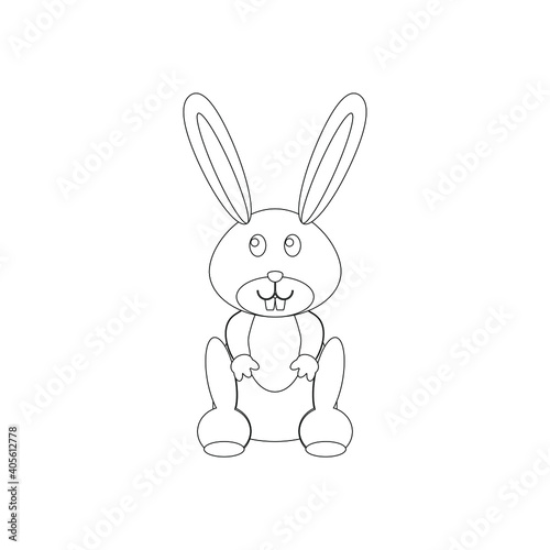 children's drawing of a cute rabbit baby