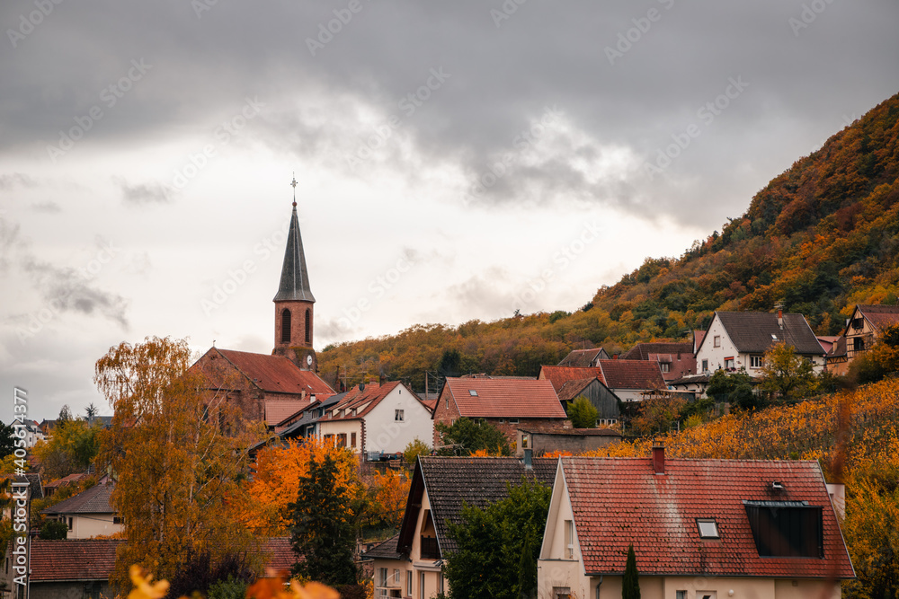 Rustic little town during autumn