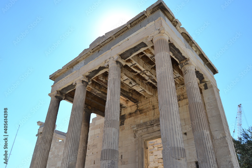 Part of Parthenon in Athens, Greece