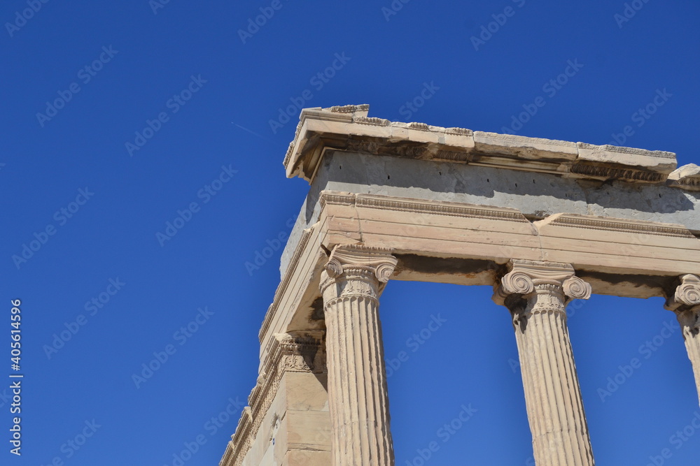 Part of Parthenon in Athens, Greece