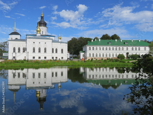 The monastery in the village of Elizarovo The Pskov region. Since 2000, the ancient monastery was restored and began to revive as a women's monastery. photo