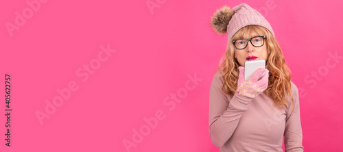 isolated woman talking to mobile phone