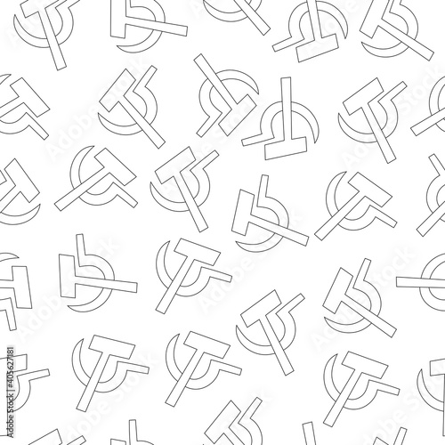 hammer and sickle seamless pattern. Socialism. Vector illustration