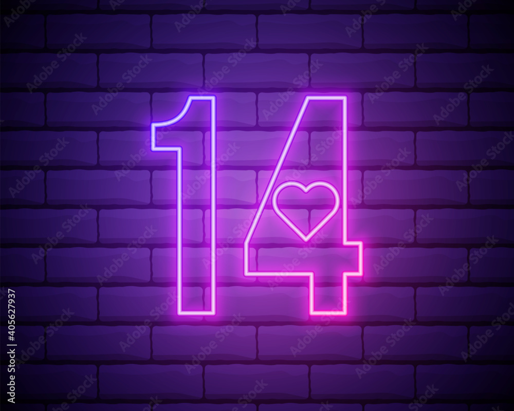 February 14 icon. Elements of Valentine in neon style icons. Simple icon for websites, web design, mobile app, info graphics February 14 icon. Elements of Valentine in neon style icons. Simple icon for websites, web design, mobile app, info graphics