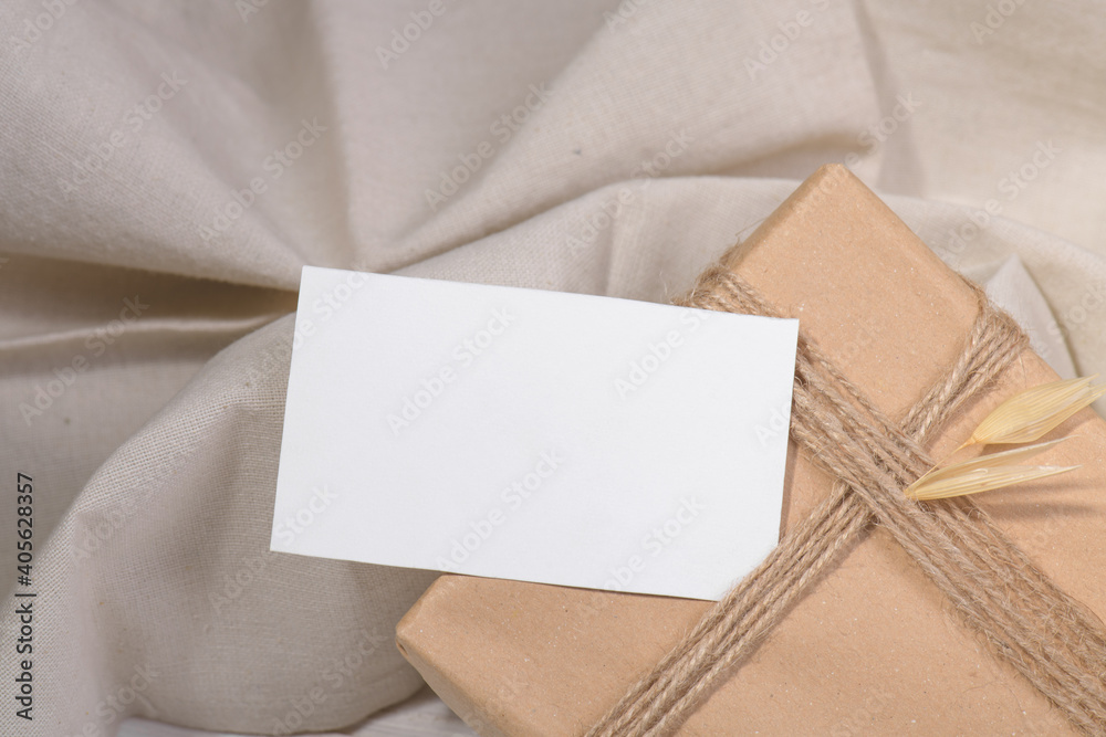 Business card mockup template, empty stationery card with dry plants flower and natural linen on a white background and design element for wedding invitation, rsvp, thank you card, greeting Business card mockup template, empty stationery card with dry plants flower and natural linen on a white background and design element for wedding invitation, rsvp, thank you card, greeting