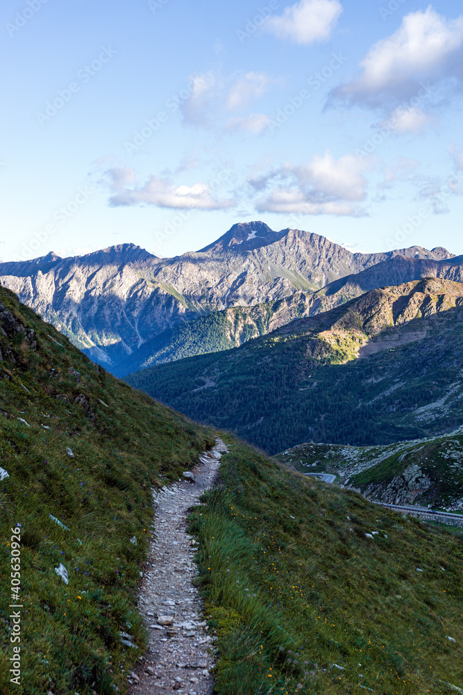 The alpine landscapes of Valpelline near the town of Aosta, Italy - August 2020.