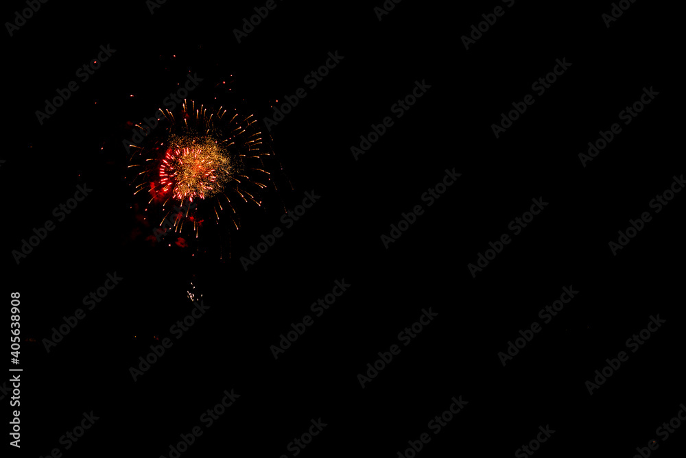 Fototapeta premium fireworks in black sky