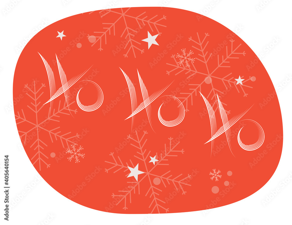Christmas vector illustration - ho ho ho phrase
