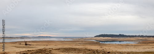 Panorama of Granite Bay Flats and the Folsom Reservoir Dam in California